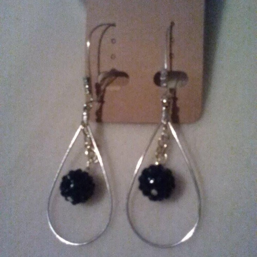 Women's Handmade Black Resin Bead in a Hoop